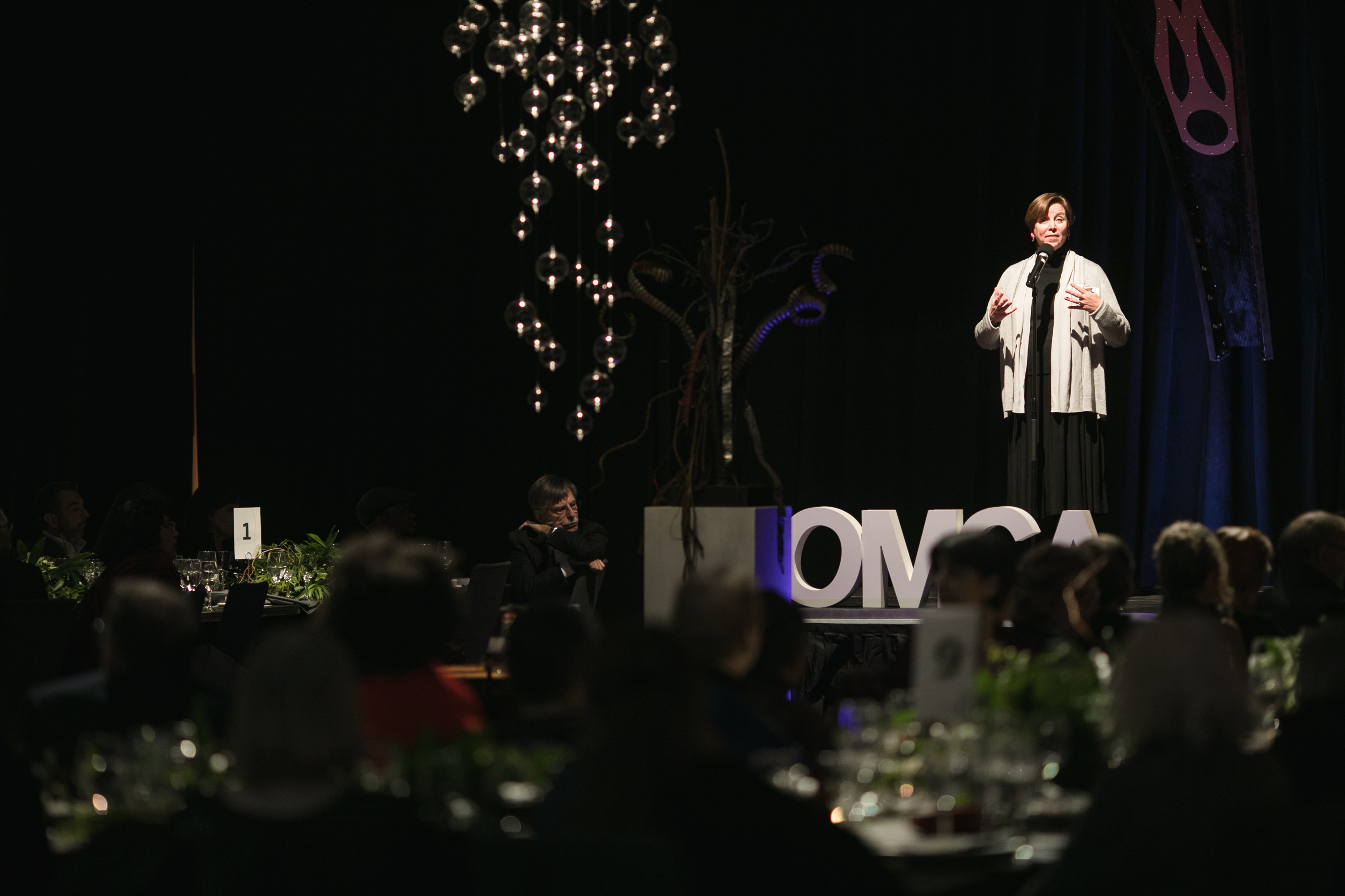 Digital screen lighting for corporate event AV set-up