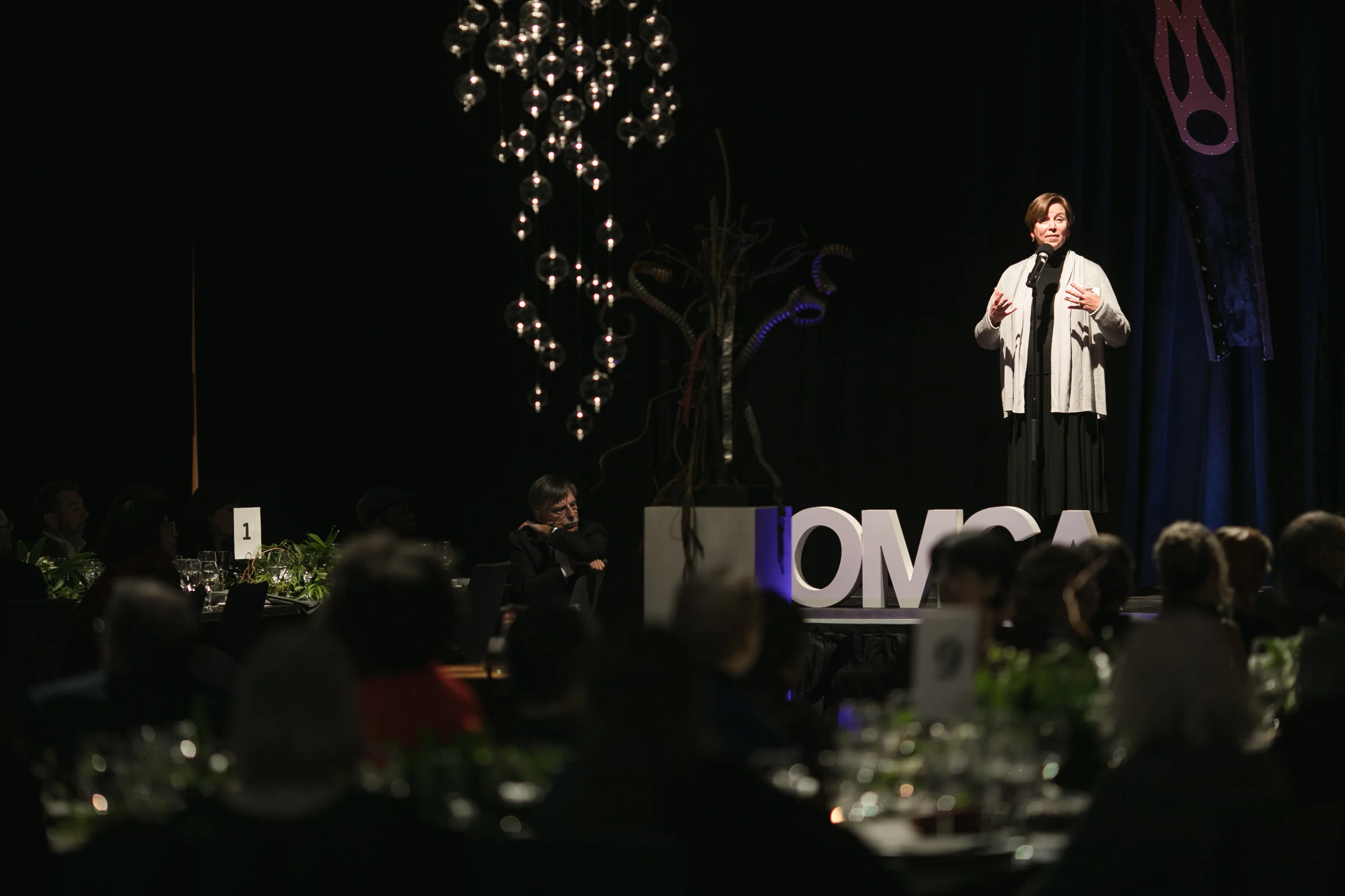 Digital screen lighting for corporate event AV set-up