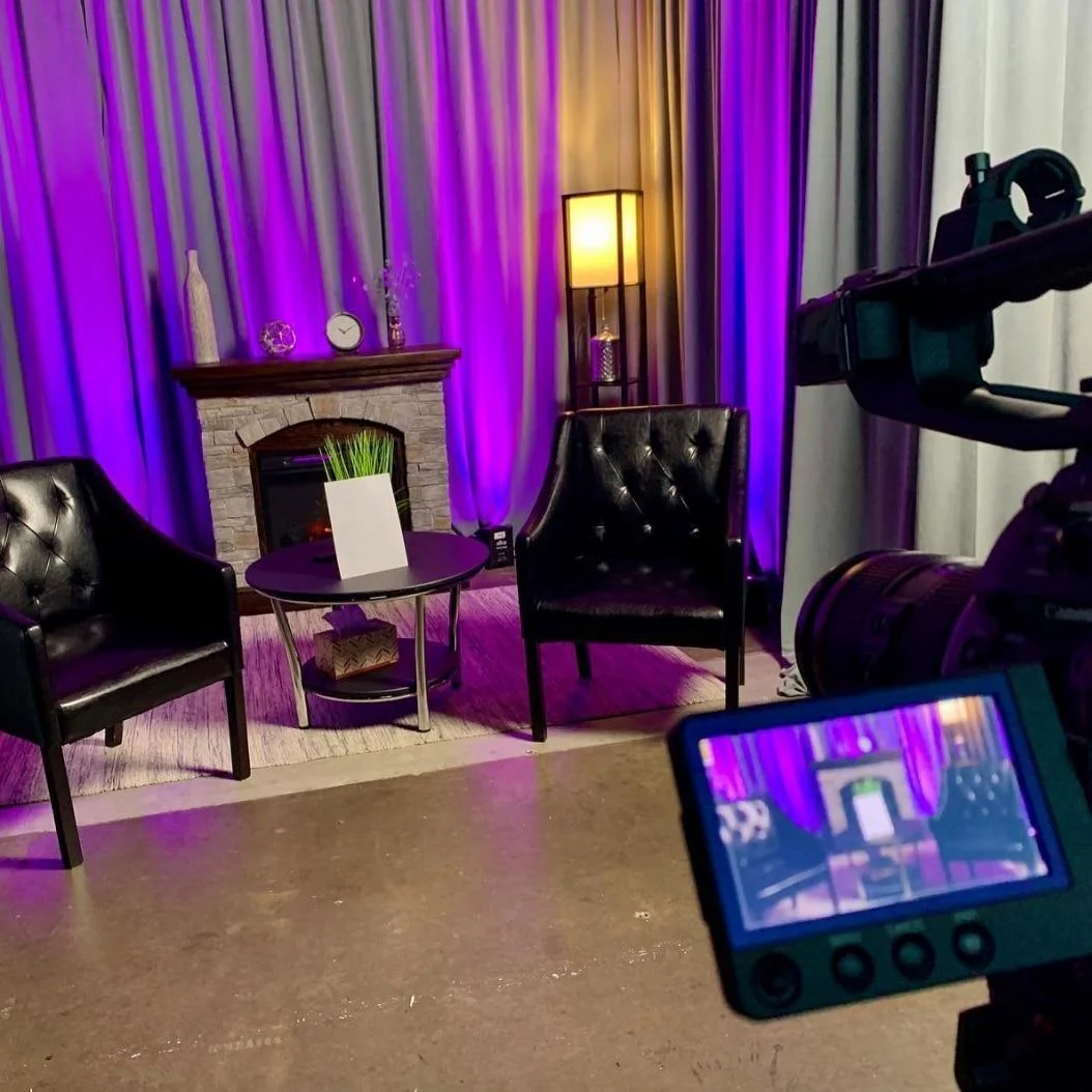 a staged design for a virtual video production