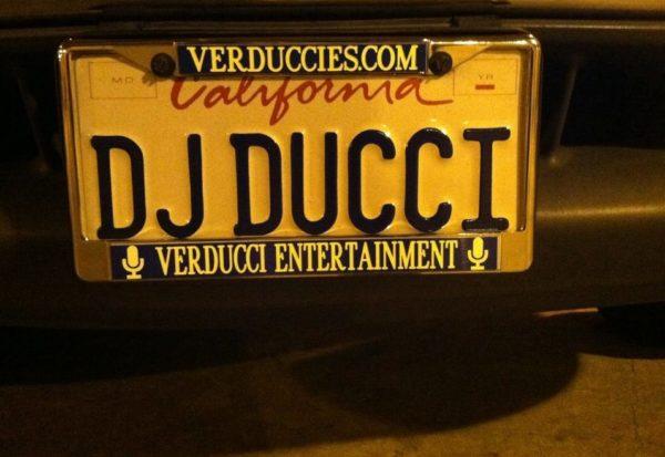 DJ Ducci California license plate