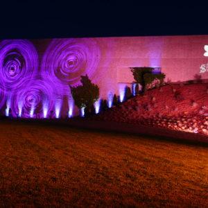 Outdoor pattern lighting on venue