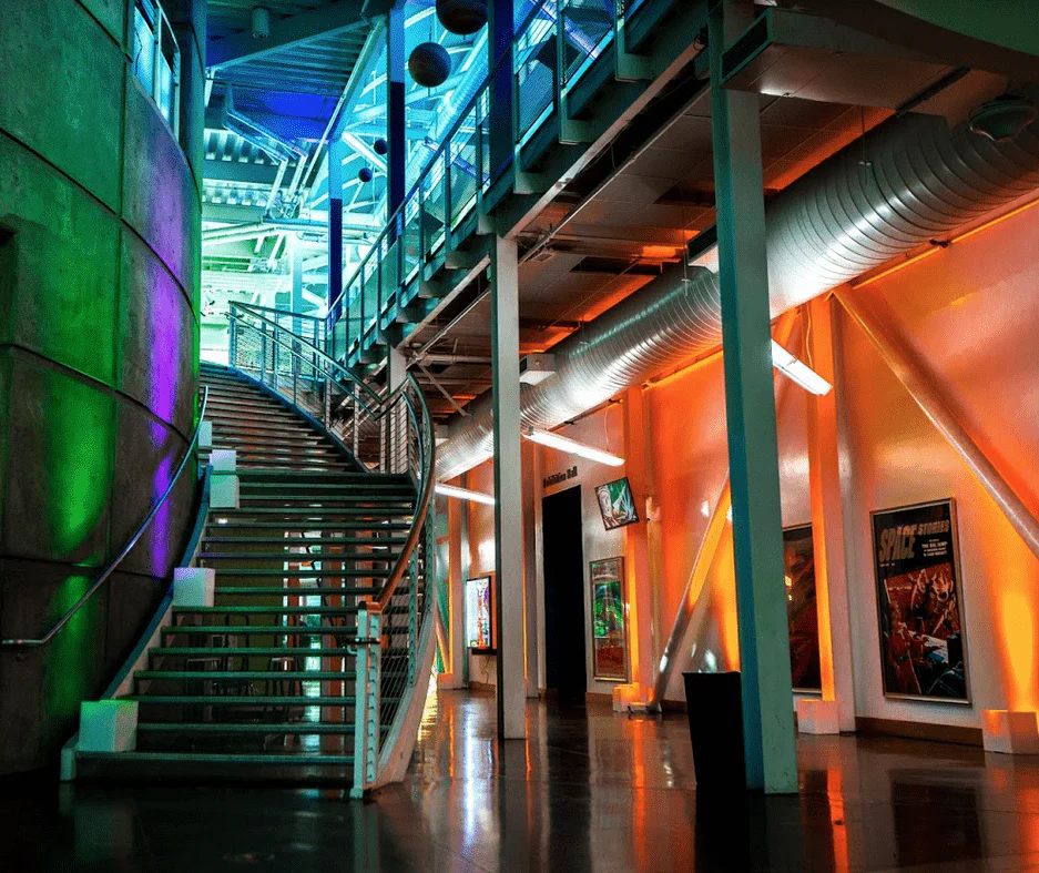 Indoor multicolored up lighting for venue