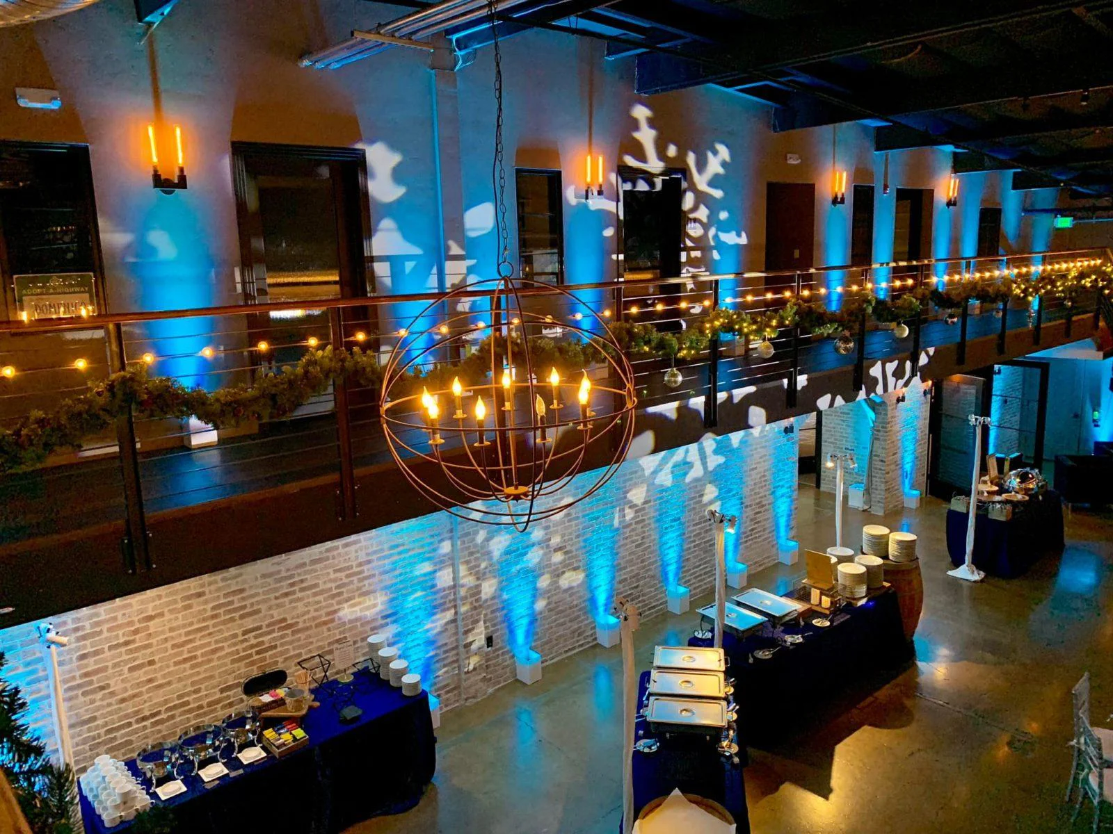 Indoor snowflake pattern wash lighting and up lighting