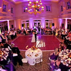 up lighting for first dance at wedding