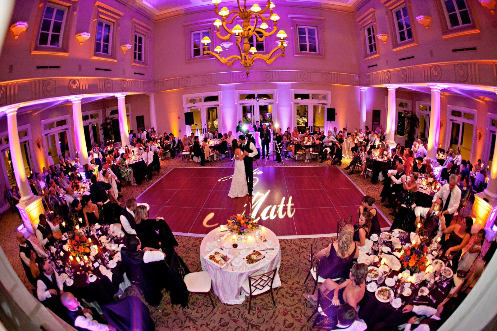 up lighting for first dance at wedding