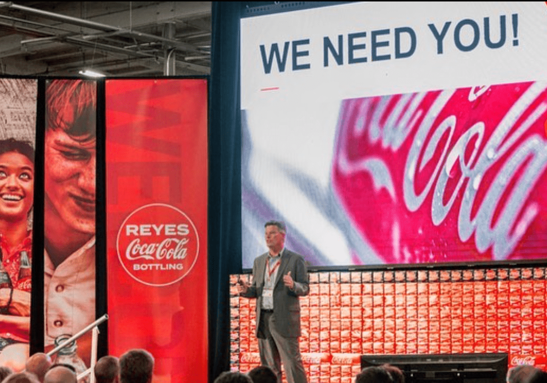 Corporate Event with LED video wall with corporate branding in Bay Area.